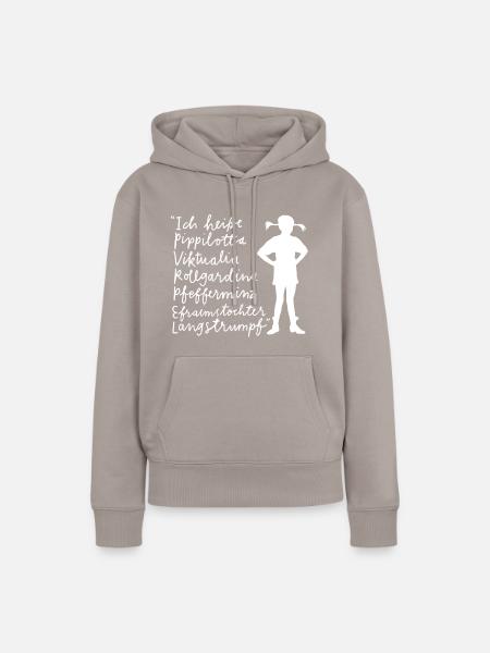 Pippi Langstrumpf Ich Heiße Pippilotta … - Frauen Premium Bio Hoodie - Taupe
