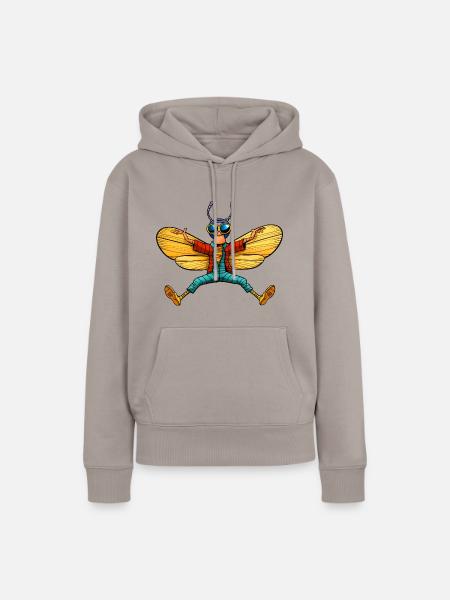 Fliege Yoga - Frauen Premium Bio Hoodie - Taupe