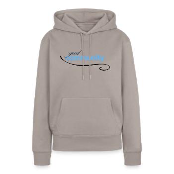 good community - Frauen Premium Bio Hoodie - Taupe - Vorne - Julia (174cm)