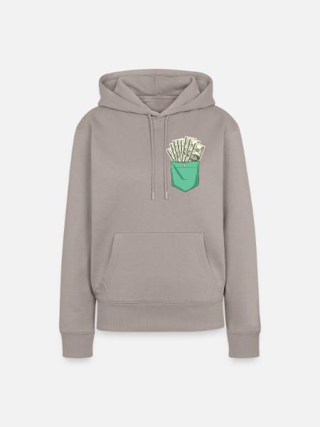 Dollar pocketSource - Frauen Premium Bio Hoodie - Taupe