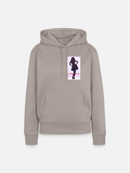 Mode Königin - Frauen Premium Bio Hoodie - Taupe