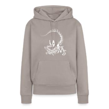 Squelette de raptor - Sweat à capuche Premium bio Femme - taupe - Devant - Julia (174cm)
