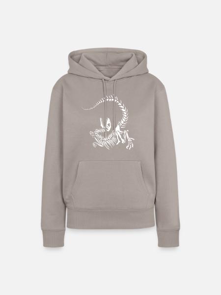 Raptor-Skelett - Frauen Premium Bio Hoodie - Taupe