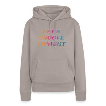 Groove ce soir - Sweat à capuche Premium bio Femme - taupe - Devant - Julia (174cm)