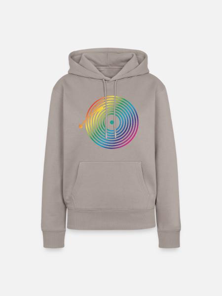 DJ Vinyl Musik - Frauen Premium Bio Hoodie - Taupe