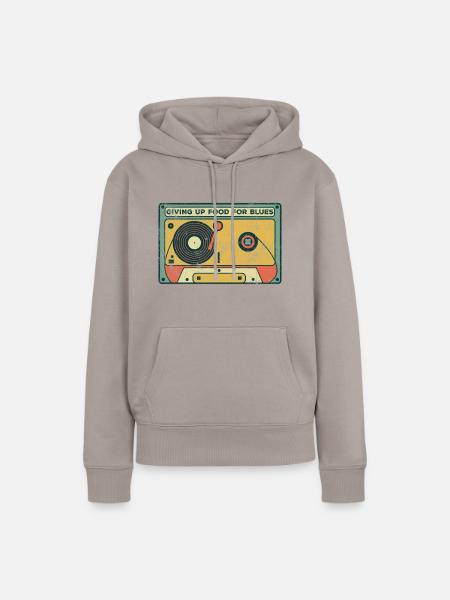 Giving up food for Blues - Frauen Premium Bio Hoodie - Taupe
