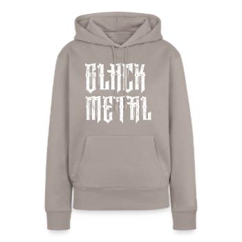 Black Metal - Frauen Premium Bio Hoodie - Taupe - Vorne - Julia (174cm)