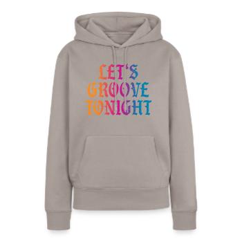Grooveons ce soir - Sweat à capuche Premium bio Femme - taupe - Devant - Julia (174cm)