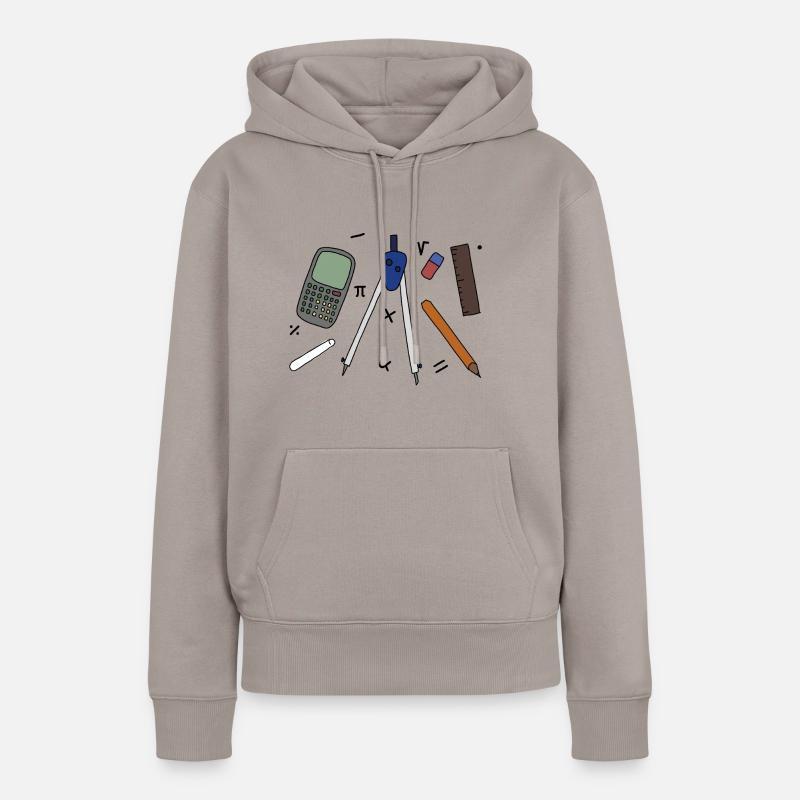 Prof de maths - Sweat à capuche Premium bio Femme - taupe