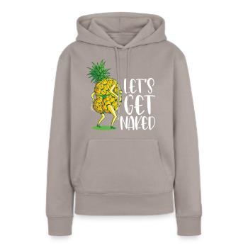 Ananas - Sweat à capuche Premium bio Femme - taupe - Devant - Julia (174cm)