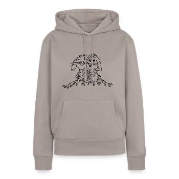 niedliche kleine Osterhasen - Frauen Premium Bio Hoodie - Taupe - Vorne - Julia (174cm)