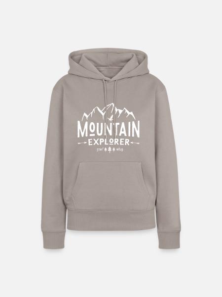 Mountain Explorer - Frauen Premium Bio Hoodie - Taupe
