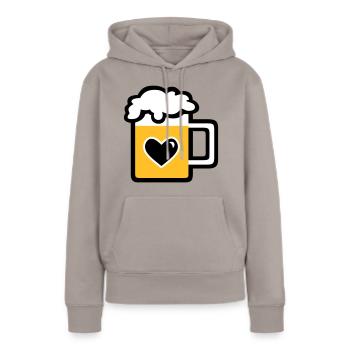 Mass Bier - Frauen Premium Bio Hoodie - Taupe - Vorne - Julia (174cm)