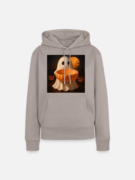Grusel Halloween Geist Geschenk - Frauen Premium Bio Hoodie - Taupe