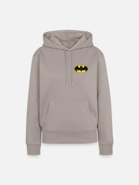 DC Comics Batman kleines Logo Used Look - Frauen Premium Bio Hoodie - Taupe