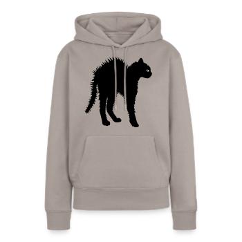 Don't touch me - Frauen Premium Bio Hoodie - Taupe - Vorne - Julia (174cm)