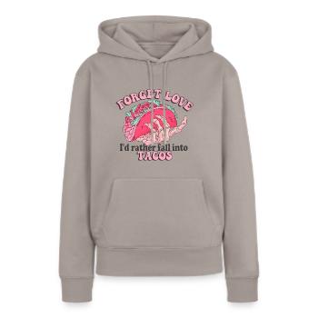 Anti Valentinstag Herz Liebe Geschenkidee Horror - Frauen Premium Bio Hoodie - Taupe - Vorne - Julia (174cm)