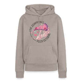 Anti Saint-Valentin Coeur Amour Cadeau Idée Horreur - Sweat à capuche Premium bio Femme - taupe - Devant - Julia (174cm)