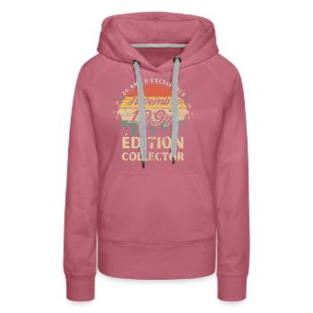 Anniversaire 26ans Novembre 1998 édition collector - Sweat à capuche Premium bio Femme - mauve - Devant - Isabella (175cm)