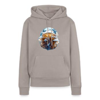 Mushrooms - Zauberpilze - Frauen Premium Bio Hoodie - Taupe - Vorne - Julia (174cm)