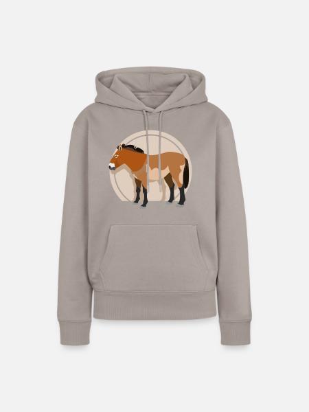 przewalski horse 01 - Frauen Premium Bio Hoodie - Taupe