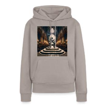 Furzseelen - Hohler Ritter auf Porzellanthron #03 - Frauen Premium Bio Hoodie - Taupe - Vorne - Julia (174cm)