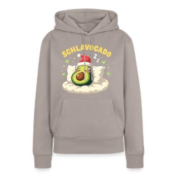 Schlavocado Offiziell Schlafanzug Weihnachten - Frauen Premium Bio Hoodie - Taupe - Vorne - Julia (174cm)