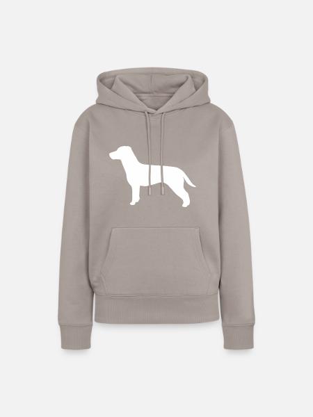 Jack Russell Terrier Silhouette - Frauen Premium Bio Hoodie - Taupe