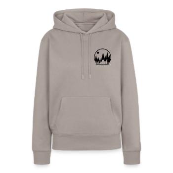 Sérénité de la forêt - Sweat à capuche Premium bio Femme - taupe - Devant - Julia (174cm)