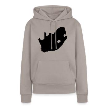 Südafrika - Frauen Premium Bio Hoodie - Taupe - Vorne - Julia (174cm)