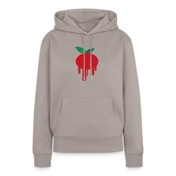 tomate - Sweat à capuche Premium bio Femme - taupe - Devant - Julia (174cm)