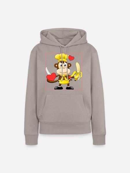 Bananen Affe kocht - Frauen Premium Bio Hoodie - Taupe
