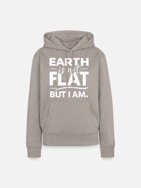 Satire Flache Erde Ironische Witze - Frauen Premium Bio Hoodie - Taupe