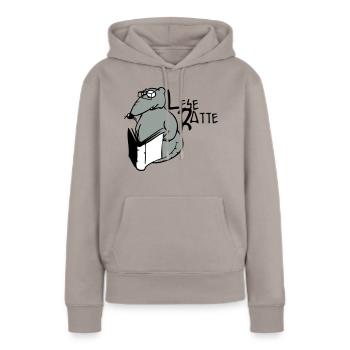 leseratte - Frauen Premium Bio Hoodie - Taupe - Vorne - Julia (174cm)