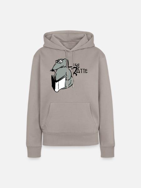 bookworm - Women’s Premium Organic Hoodie - taupe