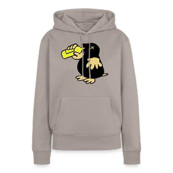 Mole Saufwurf - Women’s Premium Organic Hoodie - taupe - Front - Julia (174cm)