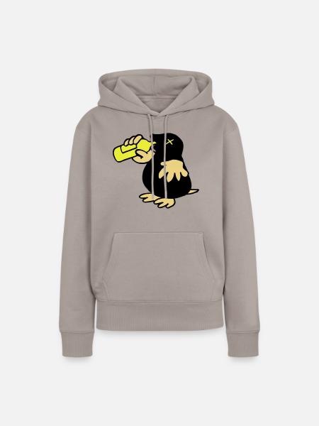 Maulwurf Saufwurf - Frauen Premium Bio Hoodie - Taupe