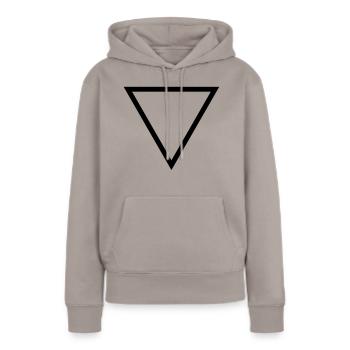 Dreieck - Frauen Premium Bio Hoodie - Taupe - Vorne - Julia (174cm)