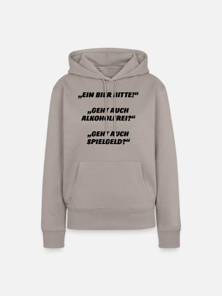 Ein Bier bitte - Frauen Premium Bio Hoodie - Taupe