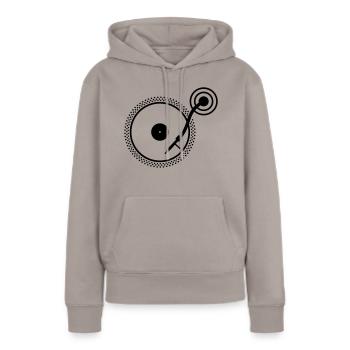 Tournez tableau - Sweat à capuche Premium bio Femme - taupe - Devant - Julia (174cm)