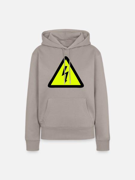 Blitz Warnschild - Frauen Premium Bio Hoodie - Taupe