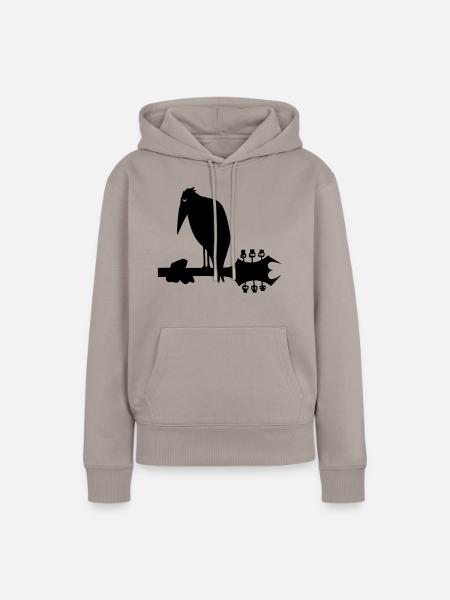 Die Metalheads Krähe - Frauen Premium Bio Hoodie - Taupe
