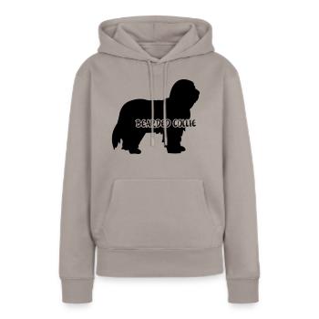Bearded Collie - Frauen Premium Bio Hoodie - Taupe - Vorne - Julia (174cm)
