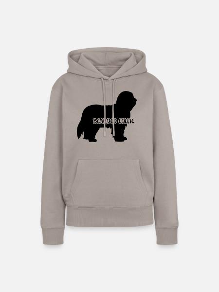 Bearded Collie - Frauen Premium Bio Hoodie - Taupe