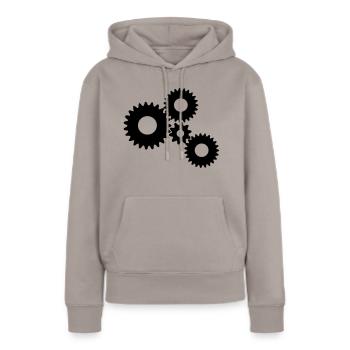 Zahnräder/Getriebe/Gear - Frauen Premium Bio Hoodie - Taupe - Vorne - Julia (174cm)
