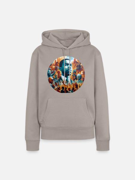 Widerstandsfähigkeit im Afro-Stil - Frauen Premium Bio Hoodie - Taupe