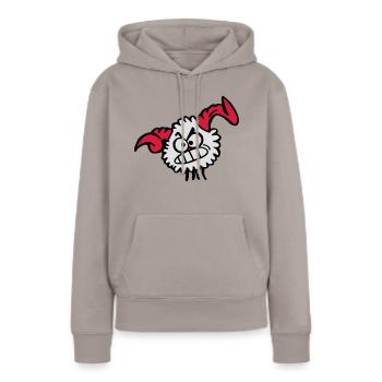 Kugell Widder - Frauen Premium Bio Hoodie - Taupe - Vorne - Julia (174cm)