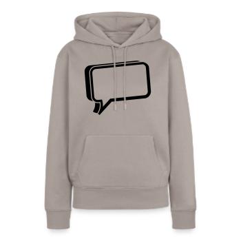 sprechblase 3d - Frauen Premium Bio Hoodie - Taupe - Vorne - Julia (174cm)