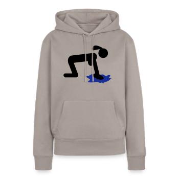putzen putzfrau - Frauen Premium Bio Hoodie - Taupe - Vorne - Julia (174cm)