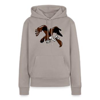 vautour volant blagues méchant méchant - Sweat à capuche Premium bio Femme - taupe - Devant - Julia (174cm)